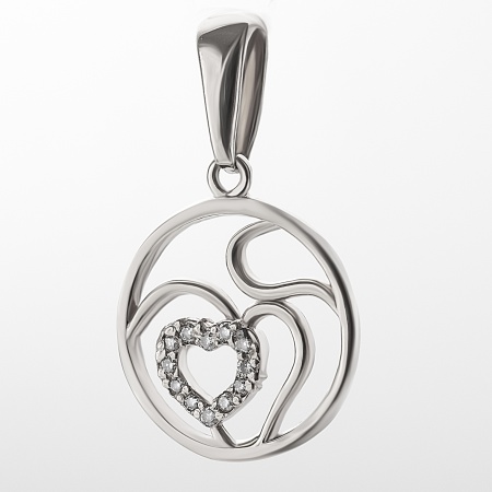 Подвеска из белого золота с бриллиантами