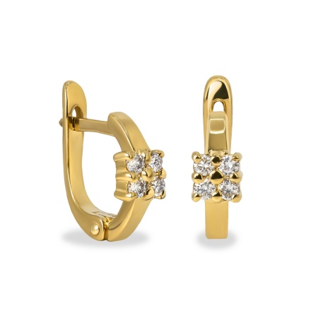 Серьги из желтого золота с бриллиантами