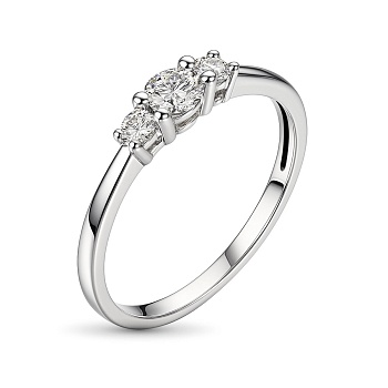 Кольцо из белого золота с бриллиантами