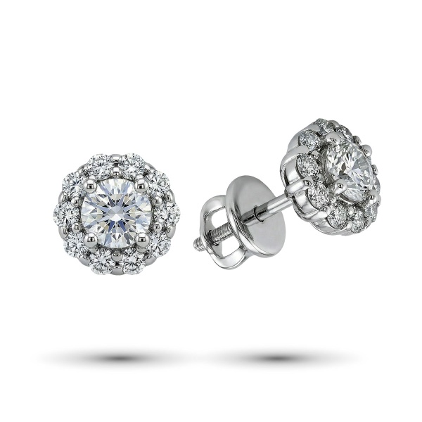 Серьги из белого золота с бриллиантами