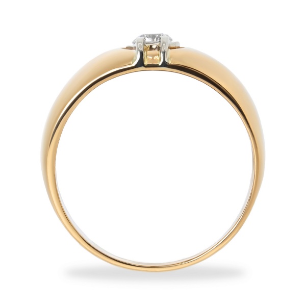 Кольцо из комбинированного золота с бриллиантом