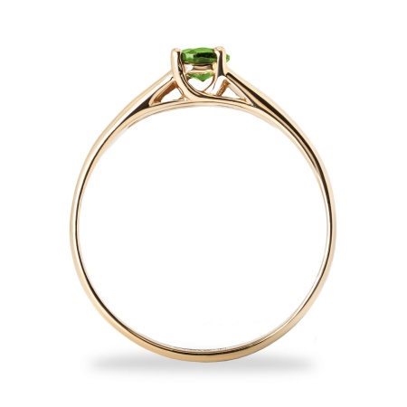 Кольцо из красного золота с хромдиопсидом