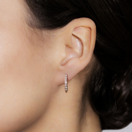 Серьги из желтого золота с бриллиантами