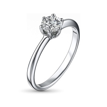 Кольцо из белого золота с бриллиантом