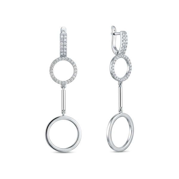 Серьги из белого золота с бриллиантами