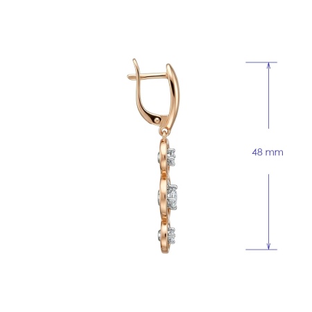 Серьги из красного золота с бриллиантами