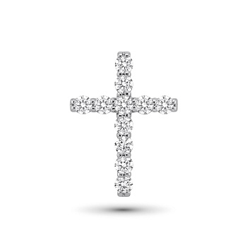 Подвеска из родированного золота с бриллиантами