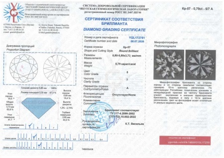 Бриллиант  0,790 карат