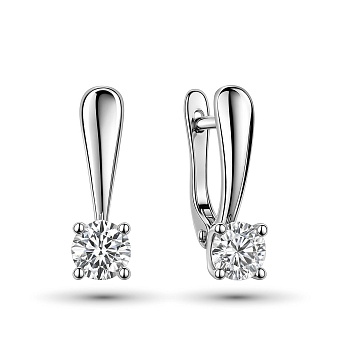 Серьги из белого золота с бриллиантами