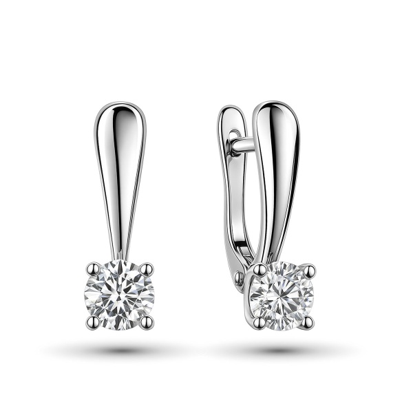 Серьги из белого золота с бриллиантами