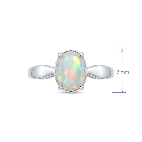 Кольцо из родированного золота с опалом