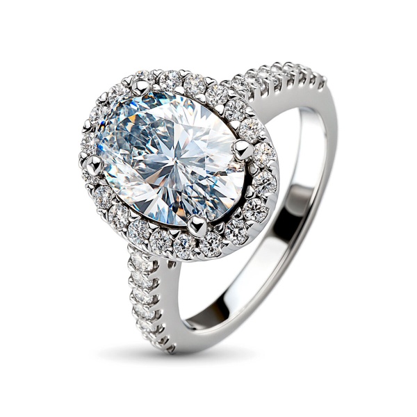 Кольцо из белого золота с бриллиантами