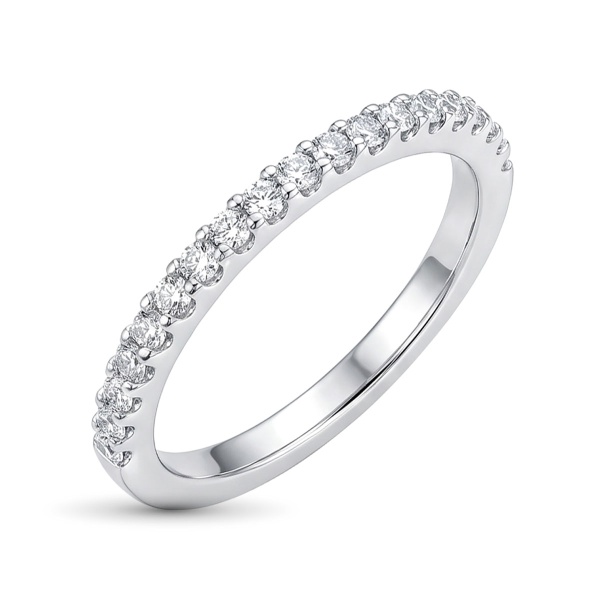 Кольцо из родированного золота с бриллиантами