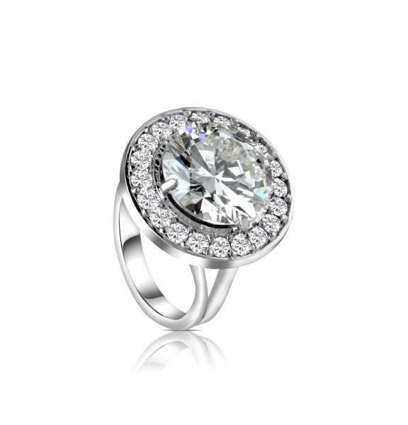 Кольцо из белого золота с бриллиантами