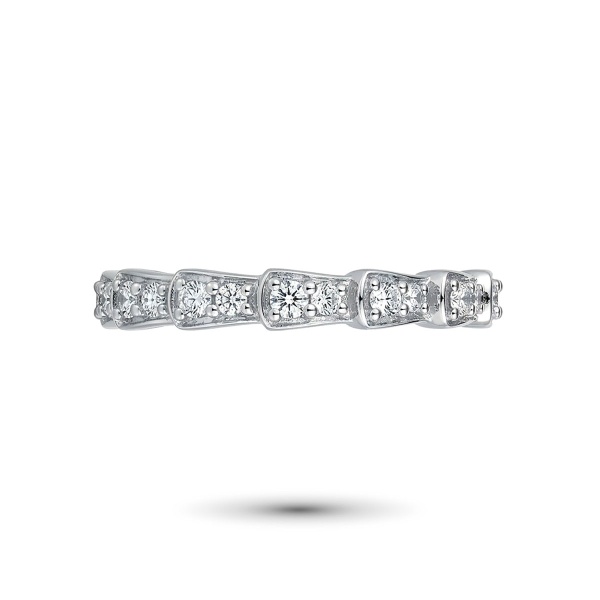 Кольцо из родированного золота с бриллиантами