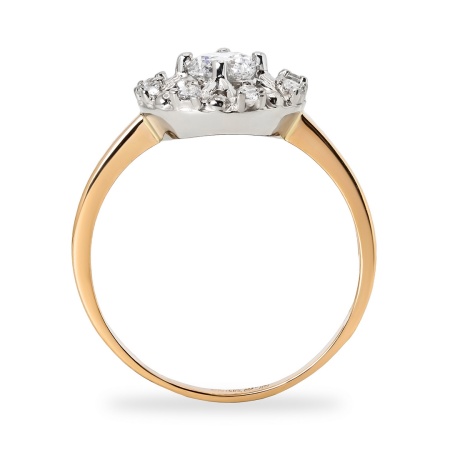 Кольцо из комбинированного золота с бриллиантами