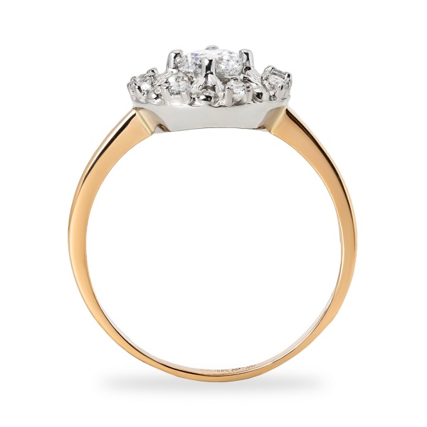 Кольцо из комбинированного золота с бриллиантами