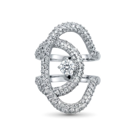 Кольцо из белого золота с бриллиантами