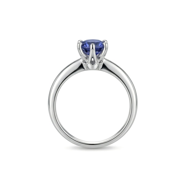 Кольцо из родированного золота с танзанит