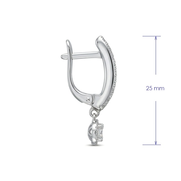 Серьги из родированного золота с бриллиантами