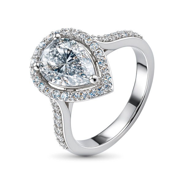 Кольцо из белого золота с бриллиантами