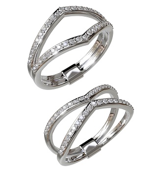 Кольцо из белого золота с бриллиантами