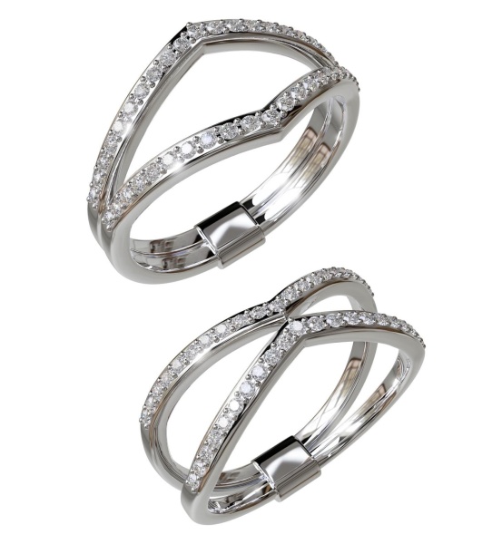 Кольцо из белого золота с бриллиантами