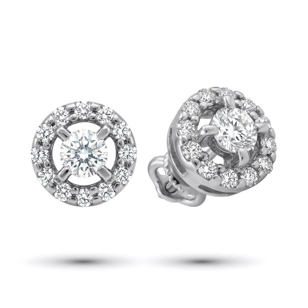 Серьги из белого золота с бриллиантами