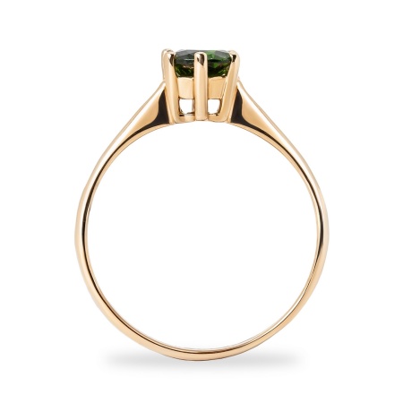 Кольцо из красного золота с хромдиопсидом