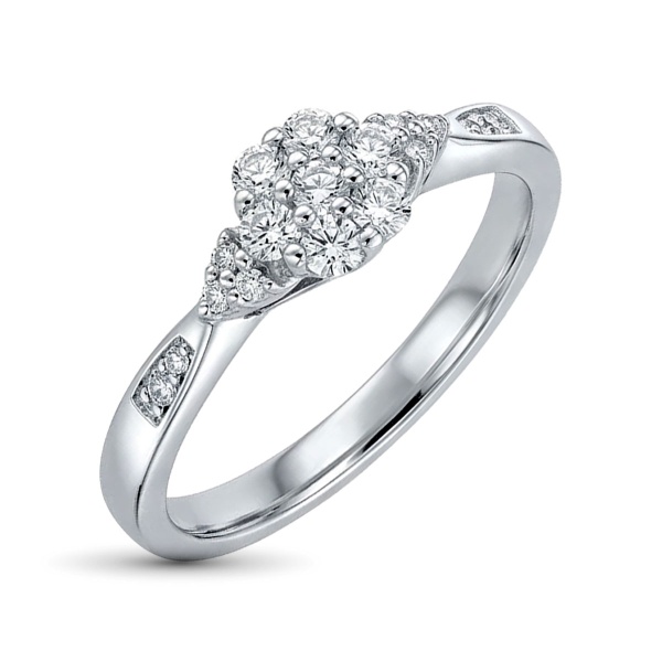 Кольцо из белого золота с бриллиантами