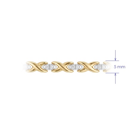 Браслет из комбинированного золота с бриллиантами