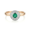 Кольцо из комбинированного золота с изумрудпт и бриллиантами