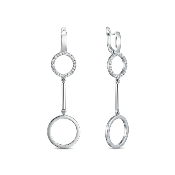 Серьги из белого золота с бриллиантами