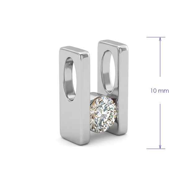 Подвеска из родированного золота с бриллиантами