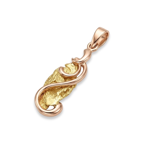 Подвеска из красного золото с самородком