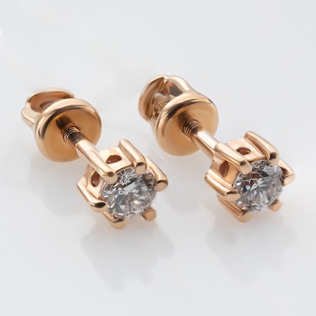 Серьги из красного золота с бриллиантами
