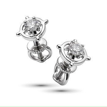 Серьги из белого золота с бриллиантами