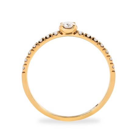 Кольцо из красного золота с бриллиантами