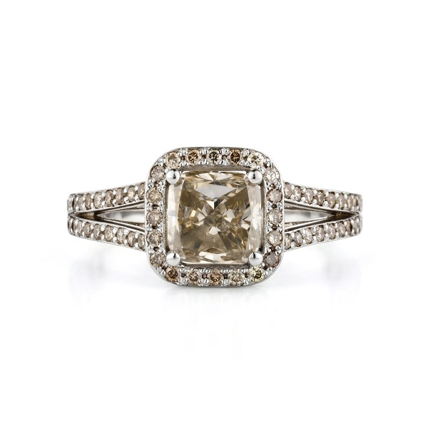 Кольцо из белого золота с бриллиантами