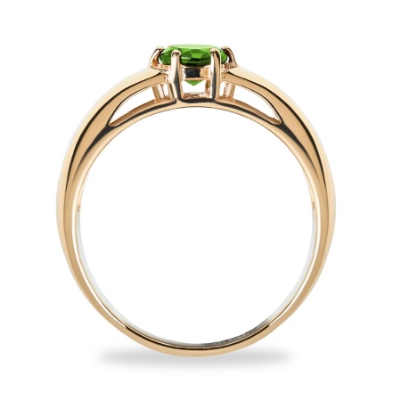 Кольцо из красного золота с хромдиопсидом