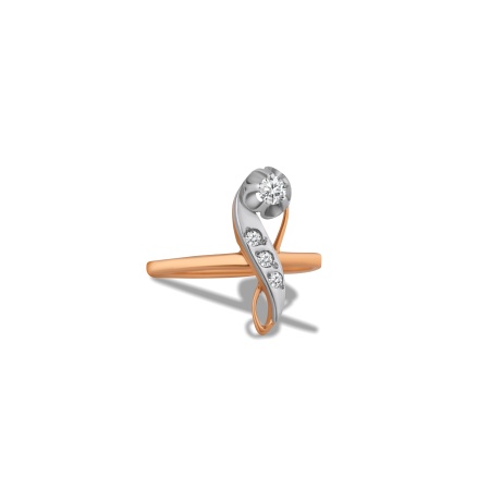 Кольцо из комбинированного золота с бриллиантами