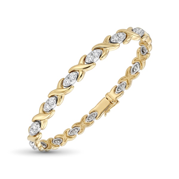 Браслет из комбинированного золота с бриллиантами