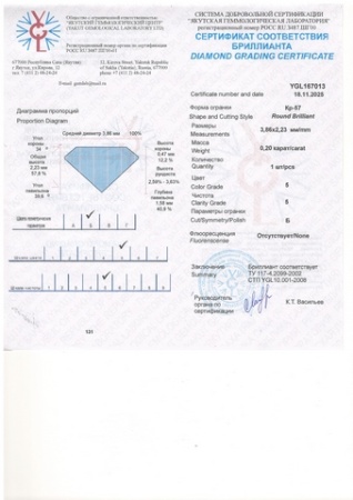 Бриллиант  0,200 карат