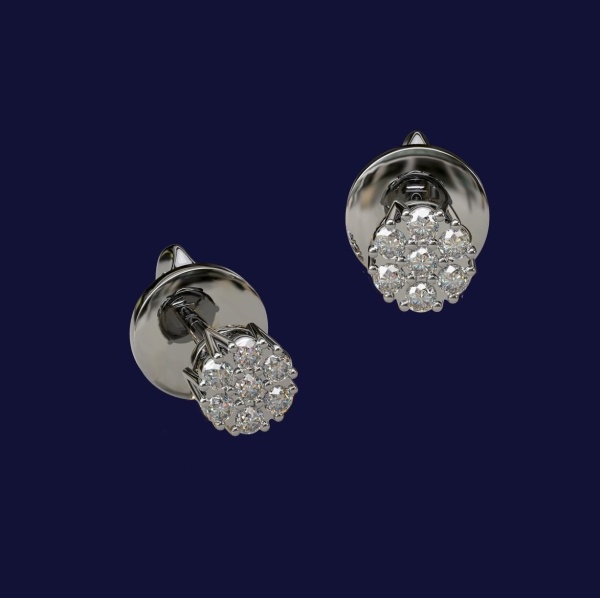 Серьги из белого золота с бриллиантами