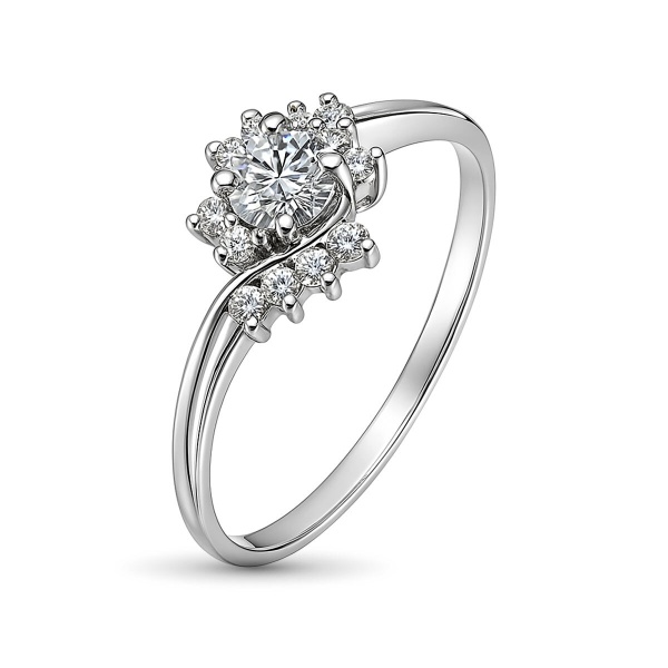 Кольцо из белого золота с бриллиантами