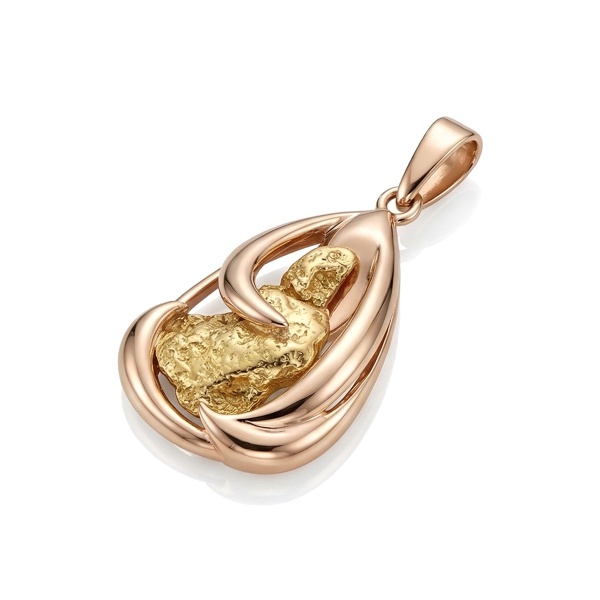 Подвеска из красного золото с самородком