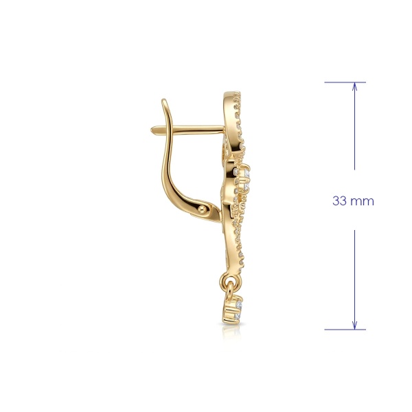 Серьги из желтого золота с бриллиантами