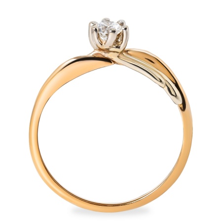 Кольцо из комбинированного золота с бриллиантом