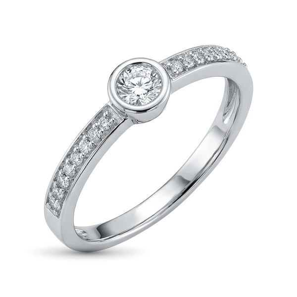 Кольцо из белого золота с бриллиантами