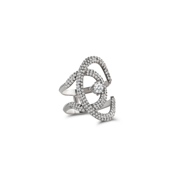 Кольцо из белого золота с бриллиантами